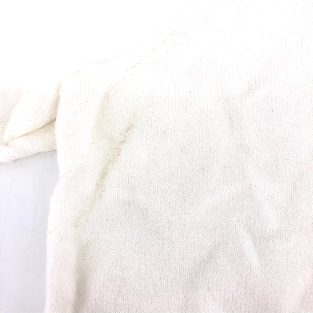 Maison Jules Cream Knit Short Sleeve Blouse, Small - Picture 4 of 5